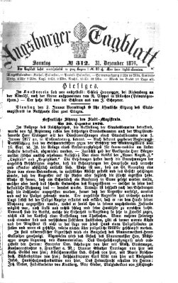 Augsburger Tagblatt Sonntag 31. Dezember 1876