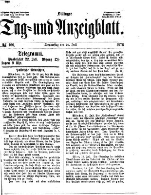 Dillinger Tag- und Anzeigeblatt (Tagblatt für die Städte Dillingen, Lauingen, Höchstädt, Wertingen und Gundelfingen) Donnerstag 20. Juli 1876