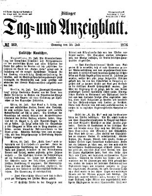 Dillinger Tag- und Anzeigeblatt (Tagblatt für die Städte Dillingen, Lauingen, Höchstädt, Wertingen und Gundelfingen) Sonntag 30. Juli 1876