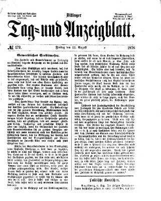 Dillinger Tag- und Anzeigeblatt (Tagblatt für die Städte Dillingen, Lauingen, Höchstädt, Wertingen und Gundelfingen) Freitag 11. August 1876