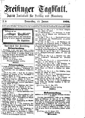 Freisinger Tagblatt (Freisinger Wochenblatt) Donnerstag 13. Januar 1876