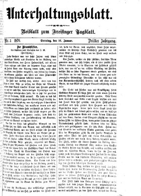 Freisinger Tagblatt (Freisinger Wochenblatt) Sonntag 16. Januar 1876