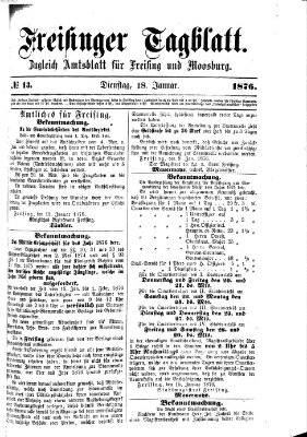 Freisinger Tagblatt (Freisinger Wochenblatt) Dienstag 18. Januar 1876