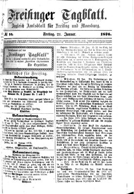 Freisinger Tagblatt (Freisinger Wochenblatt) Freitag 21. Januar 1876