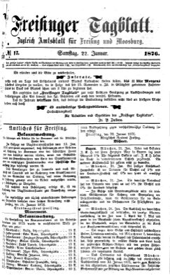 Freisinger Tagblatt (Freisinger Wochenblatt) Samstag 22. Januar 1876