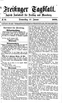 Freisinger Tagblatt (Freisinger Wochenblatt) Donnerstag 27. Januar 1876