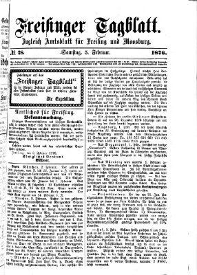 Freisinger Tagblatt (Freisinger Wochenblatt) Samstag 5. Februar 1876