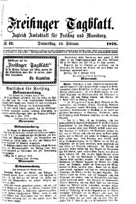 Freisinger Tagblatt (Freisinger Wochenblatt) Donnerstag 10. Februar 1876