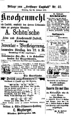 Freisinger Tagblatt (Freisinger Wochenblatt) Sonntag 20. Februar 1876