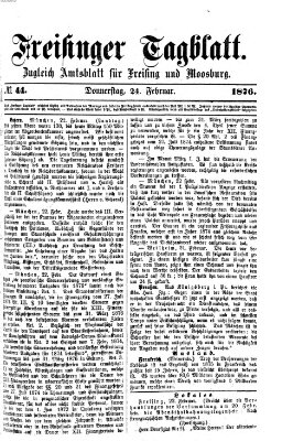 Freisinger Tagblatt (Freisinger Wochenblatt) Donnerstag 24. Februar 1876