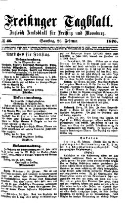 Freisinger Tagblatt (Freisinger Wochenblatt) Samstag 26. Februar 1876