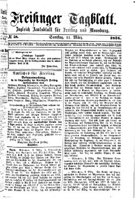 Freisinger Tagblatt (Freisinger Wochenblatt) Samstag 11. März 1876