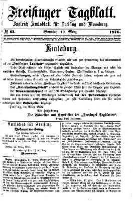 Freisinger Tagblatt (Freisinger Wochenblatt) Sonntag 19. März 1876