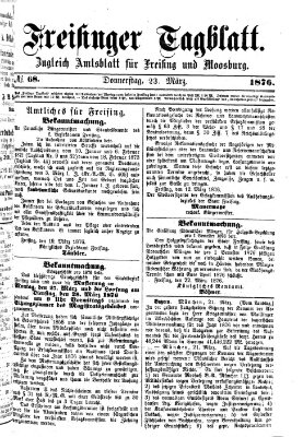 Freisinger Tagblatt (Freisinger Wochenblatt) Donnerstag 23. März 1876