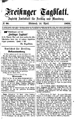 Freisinger Tagblatt (Freisinger Wochenblatt) Mittwoch 26. April 1876