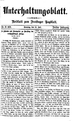 Freisinger Tagblatt (Freisinger Wochenblatt) Sonntag 16. Juli 1876