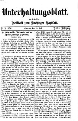 Freisinger Tagblatt (Freisinger Wochenblatt) Sonntag 23. Juli 1876