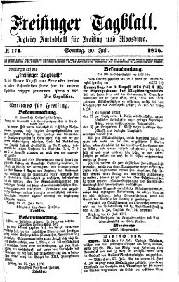 Freisinger Tagblatt (Freisinger Wochenblatt) Sonntag 30. Juli 1876