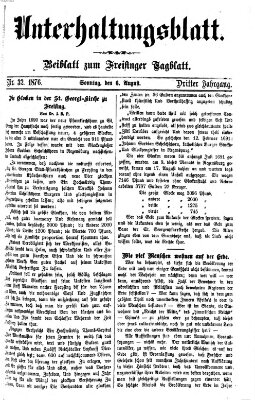 Freisinger Tagblatt (Freisinger Wochenblatt) Sonntag 6. August 1876