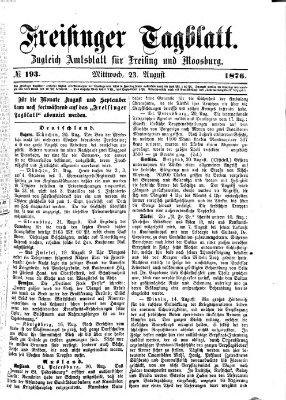 Freisinger Tagblatt (Freisinger Wochenblatt) Mittwoch 23. August 1876