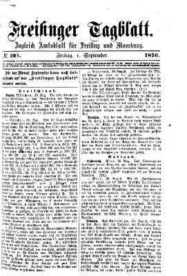 Freisinger Tagblatt (Freisinger Wochenblatt) Freitag 1. September 1876