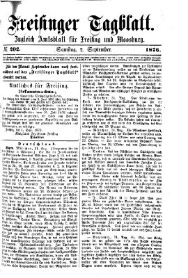 Freisinger Tagblatt (Freisinger Wochenblatt) Samstag 2. September 1876