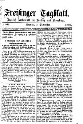 Freisinger Tagblatt (Freisinger Wochenblatt) Sonntag 3. September 1876