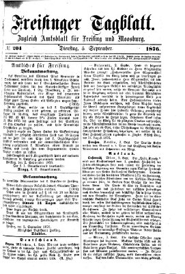 Freisinger Tagblatt (Freisinger Wochenblatt) Dienstag 5. September 1876