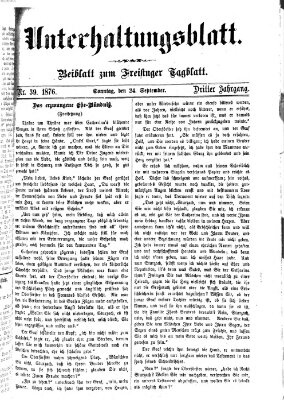 Freisinger Tagblatt (Freisinger Wochenblatt) Sonntag 24. September 1876