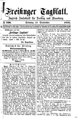 Freisinger Tagblatt (Freisinger Wochenblatt) Sonntag 24. September 1876