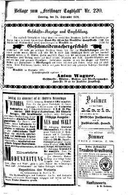 Freisinger Tagblatt (Freisinger Wochenblatt) Sonntag 24. September 1876