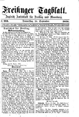 Freisinger Tagblatt (Freisinger Wochenblatt) Donnerstag 28. September 1876