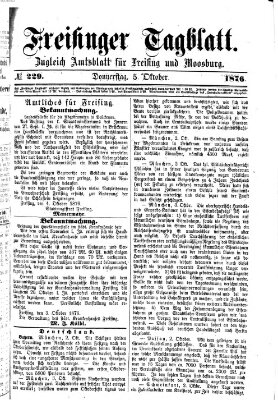 Freisinger Tagblatt (Freisinger Wochenblatt) Donnerstag 5. Oktober 1876