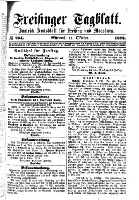 Freisinger Tagblatt (Freisinger Wochenblatt) Mittwoch 11. Oktober 1876