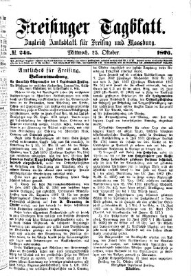 Freisinger Tagblatt (Freisinger Wochenblatt) Mittwoch 25. Oktober 1876