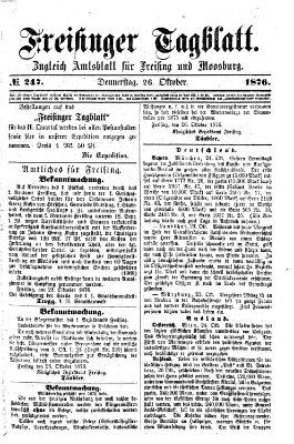 Freisinger Tagblatt (Freisinger Wochenblatt) Donnerstag 26. Oktober 1876