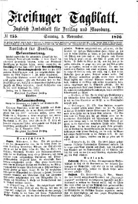 Freisinger Tagblatt (Freisinger Wochenblatt) Sonntag 5. November 1876