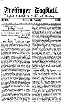 Freisinger Tagblatt (Freisinger Wochenblatt) Freitag 17. November 1876