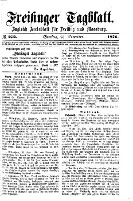 Freisinger Tagblatt (Freisinger Wochenblatt) Samstag 25. November 1876