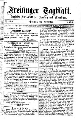 Freisinger Tagblatt (Freisinger Wochenblatt) Sonntag 26. November 1876