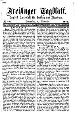 Freisinger Tagblatt (Freisinger Wochenblatt) Donnerstag 30. November 1876