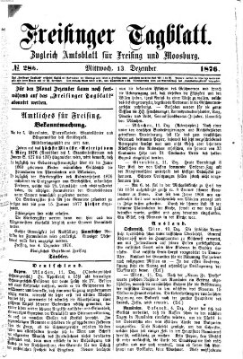 Freisinger Tagblatt (Freisinger Wochenblatt) Mittwoch 13. Dezember 1876