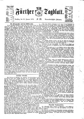 Fürther Tagblatt Samstag 22. Januar 1876