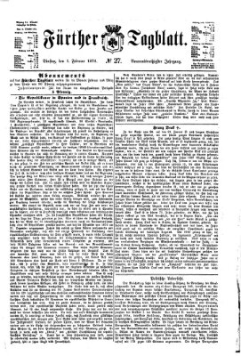 Fürther Tagblatt Dienstag 1. Februar 1876