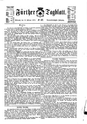 Fürther Tagblatt Mittwoch 16. Februar 1876