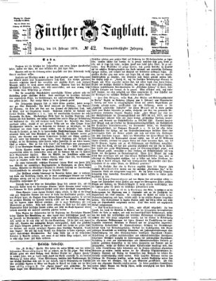 Fürther Tagblatt Freitag 18. Februar 1876