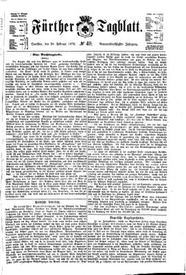 Fürther Tagblatt Samstag 26. Februar 1876