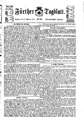 Fürther Tagblatt Sonntag 27. Februar 1876