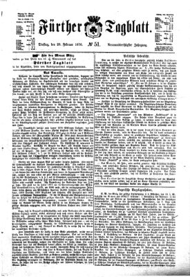 Fürther Tagblatt Dienstag 29. Februar 1876