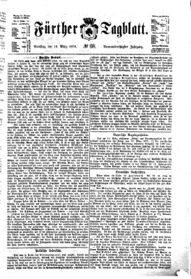 Fürther Tagblatt Samstag 18. März 1876